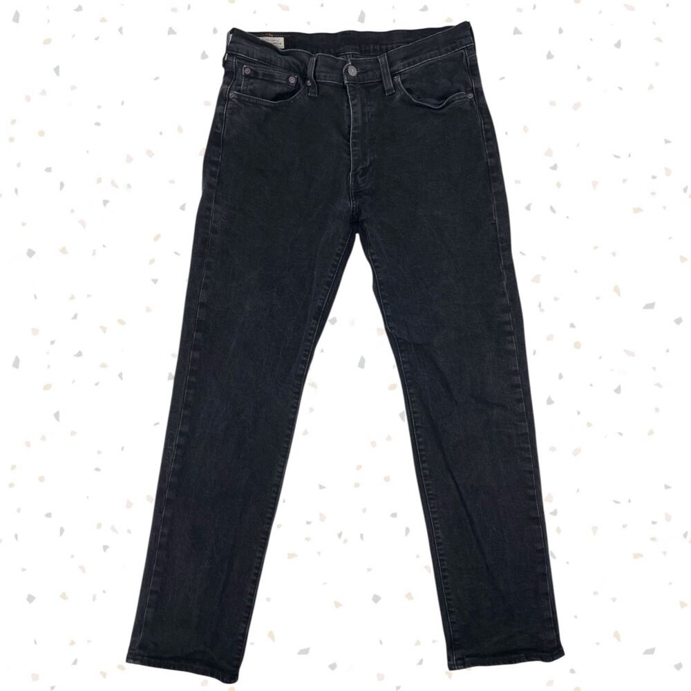 Levi’s 514 Black Jeans Classic 5 Pocket Zip Fly Dark Denim Men’s Size 33 x 32